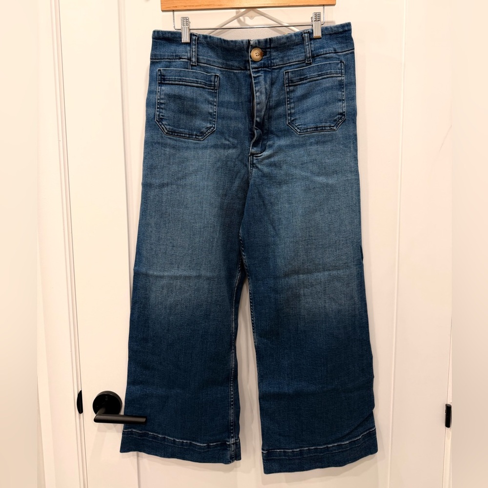 Anthropologie Medium Wash Flare Jeans